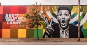 Muhammad Ali mural in Smoketown neighborhood, Louisville, KY